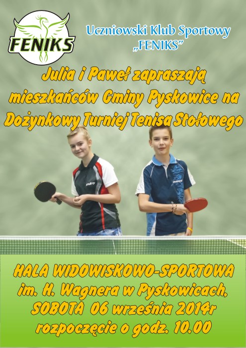 Turniej tenisa stołowego Pyskowice Dożynki 2014 Turniej tenisa stołowego Pyskowice Dożynki 2014